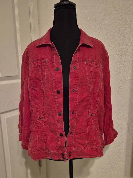 Coldwater Creek Jackets & Blazers - Coldwater Creek Red Jean Jacket